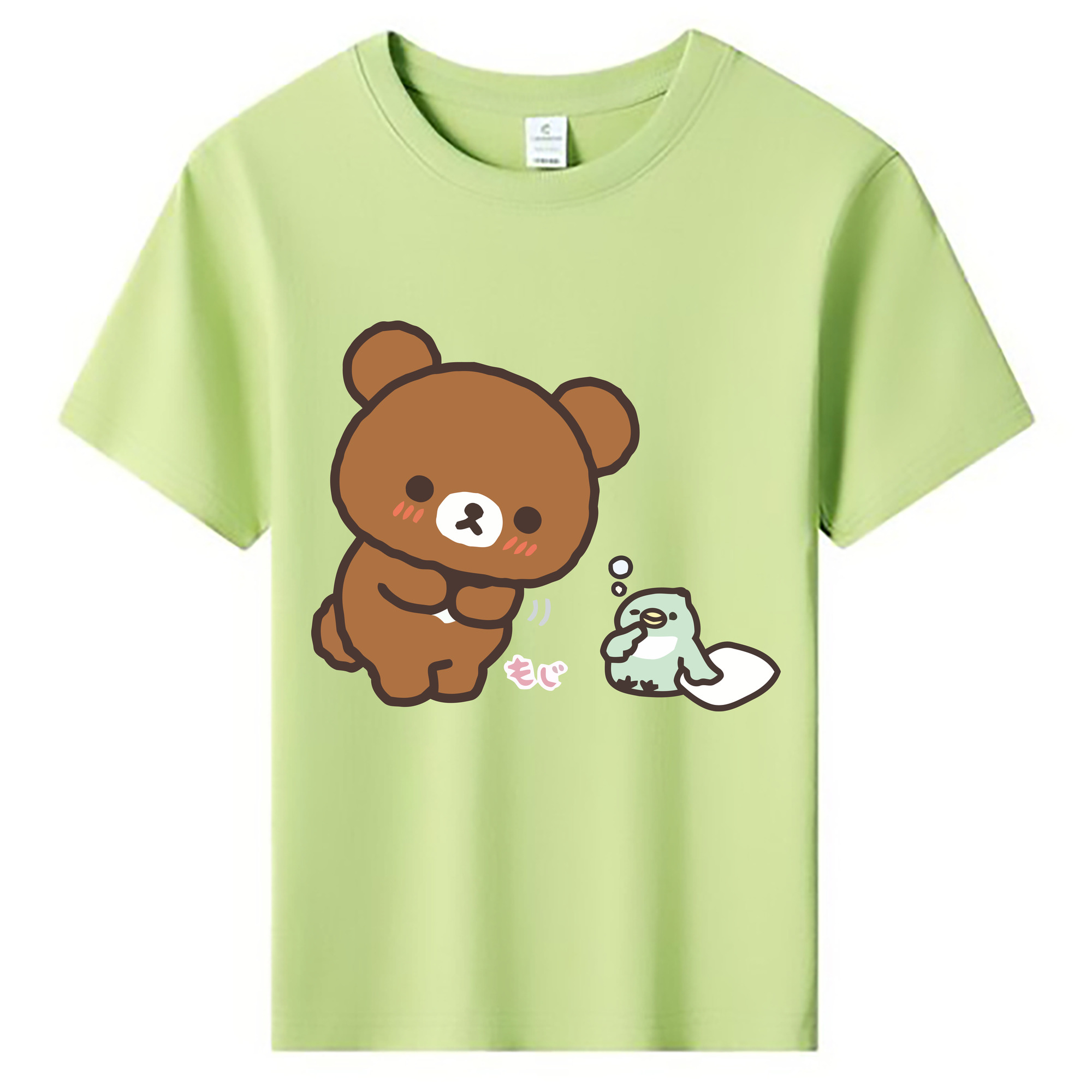 （画像用） リラックマ リラックマ キイロイトリ Rilakkuma Korilakkuma Kiiroitori 綿100％キッズTシャツ（フロントプリント）